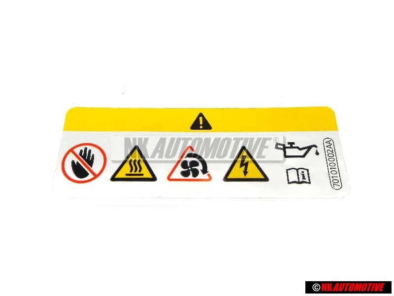 VW Originale Etichetta Con Riempim.Eccessiv.D'Olio - 701010002AA