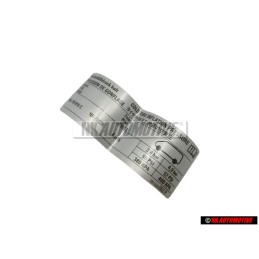 VW Originale Targhetta D'Identificazione Pressione Pneumatici - 701010082P