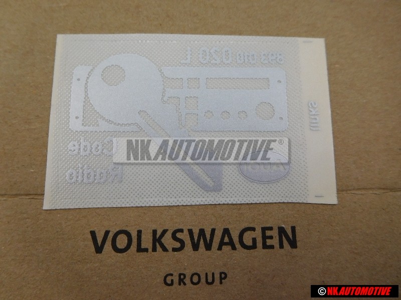 VW Originale Targh. Di Id. 'Cod. 