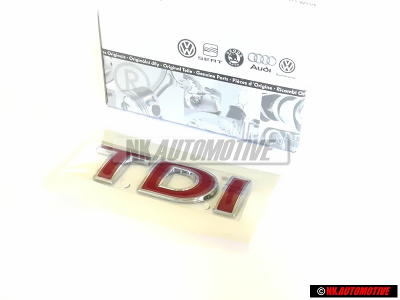 VW Originale TDI Posteriore Logo Emblema Scritta Rosso - 1J0853675ACGQF