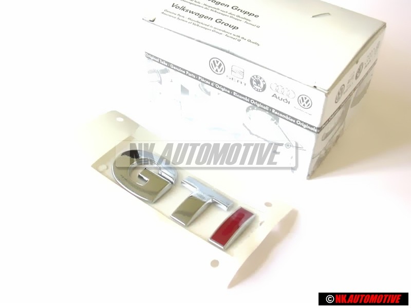 VW Originale GTI Posteriore Logo Emblema Scritta Cromo Rosso - 1J0853675AHGQF