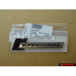 Audi Originale SUPERCHARGED Lato Logo Emblema Simbolo Nero Cromo - 4F0853601