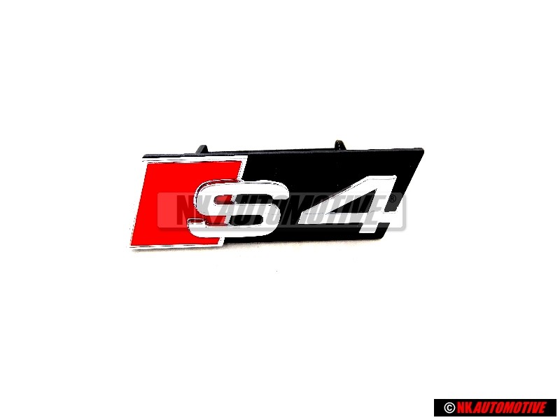 Audi Originale S4 Fronte Logo Emblema Scritta Nero Cromo Rosso - 8D0853736E 2ZZ