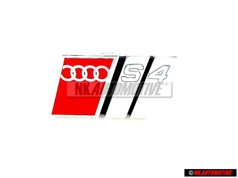 Audi Originale S4 Fronte Logo Emblema Scritta Cromo Rosso - 8D0853736C 2ZZ