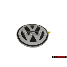 VW Originale Fronte Logo Emblema Simbolo Nero Cromo - 1C0853617A WV9