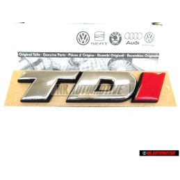 VW Originale TDI Posteriore Logo Emblema Scritta Cromo Rosso - 7D0853675C EQW