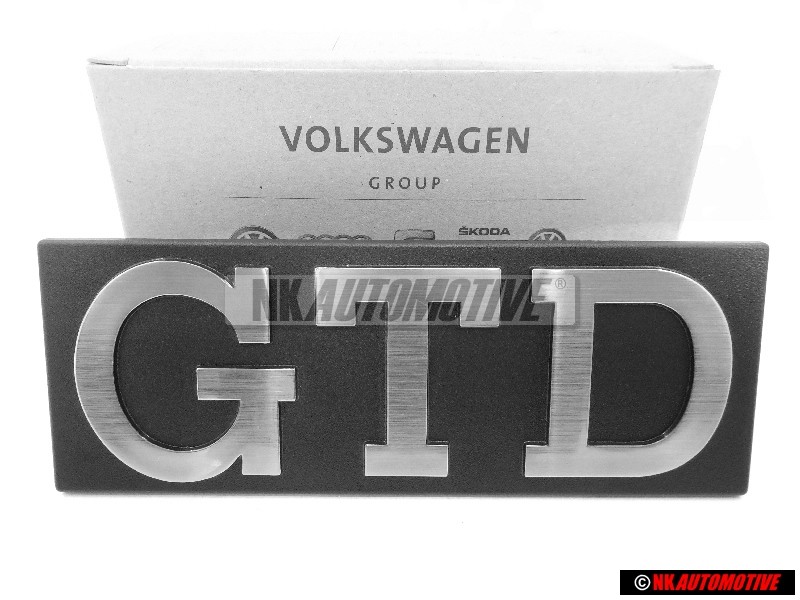 VW Originale GTD Fronte Logo Emblema Scritta Argento Spazzolato - 171853679D