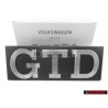 VW Originale GTD Fronte Logo Emblema Scritta Argento Spazzolato - 171853679D