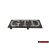 VW Originale GTD Fronte Logo Emblema Scritta Argento Spazzolato - 171853679D