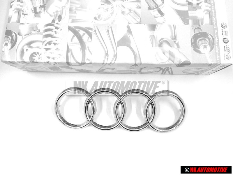 Audi Originale Anelli Fronte Logo Emblema Simbolo Cromo - 443853605