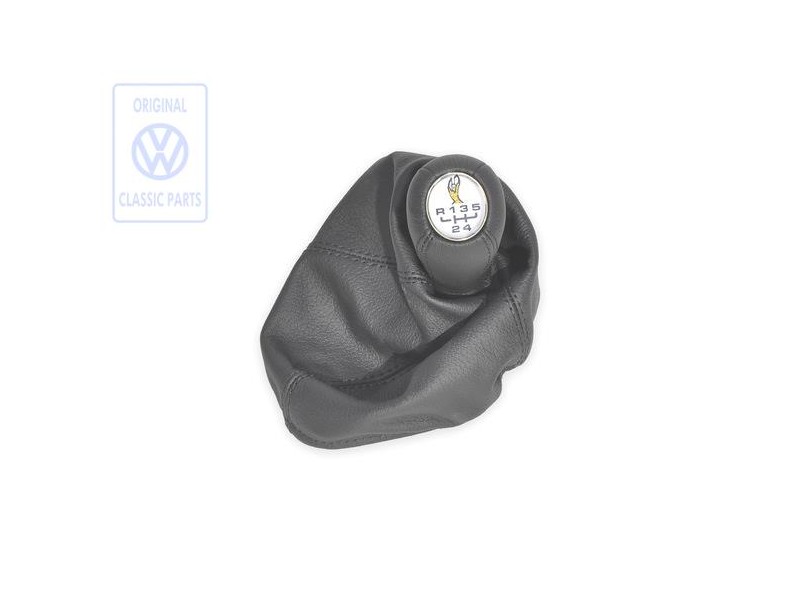 VW Originale Pomello Leva Cambio Con Cuffia Per Leva Cuoio Nero - 1H0711118L 1BX