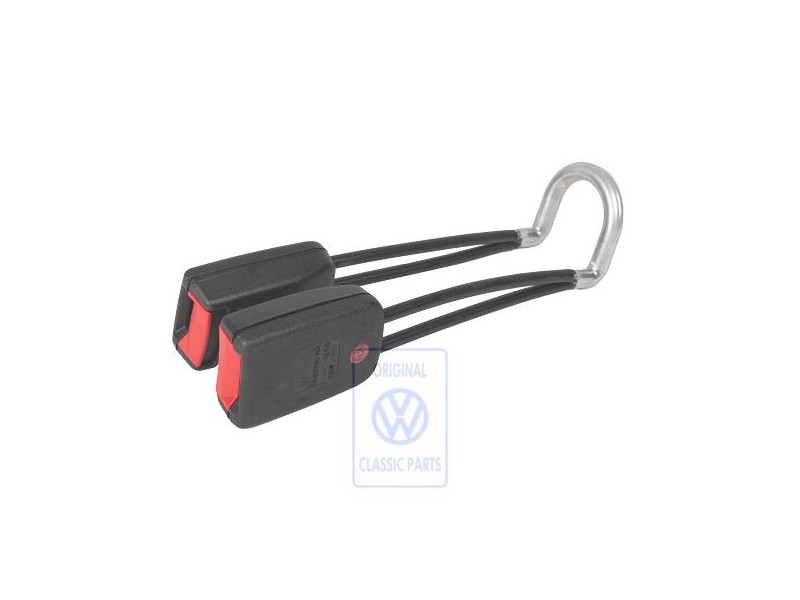 VW Originale Fibbia Cintura Doppia Nero Satinato/Rosso Fuoco - 1H0857739A FCN