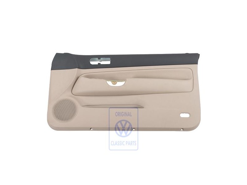 VW Originale Rivestimento Porta (Pelle) Nero/Beige Chiaro - 1J3867012ERLKY