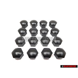 16X VW Originale Calotta Per Vite Nero Satinato - 321601173A 01C