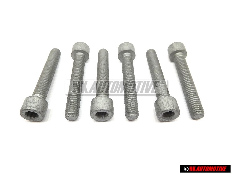 6X VW Originale Vite Cilindrica Con Testa Poligonale Interna - N 91108201