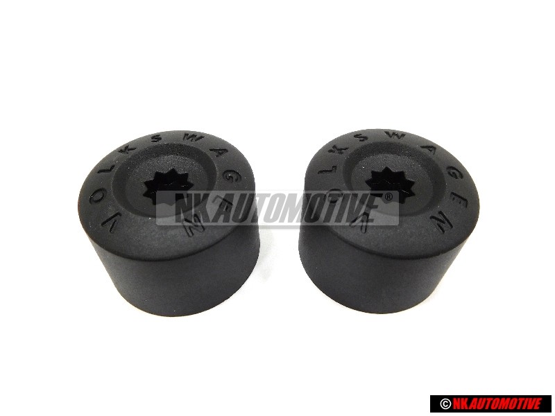 2X VW Originale Calotta Per Vite Nero Satinato - 1K0601173 9B9