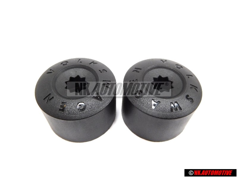 2X VW Originale Calotta Per Vite Nero Satinato - 3C0601173 9B9