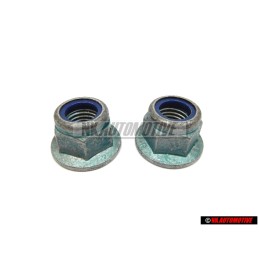 2X VW Originale Dado Flangiato Esagonale Autobloccante - N 10106402