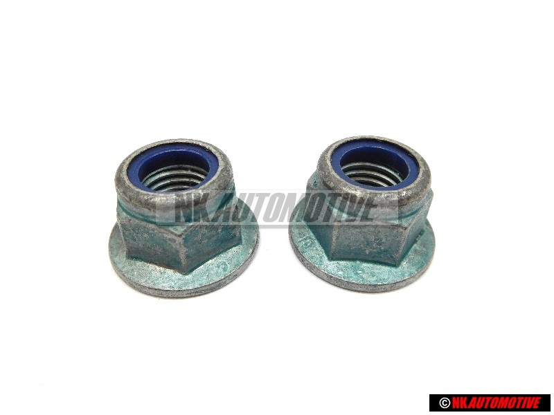 2X VW Originale Dado Flangiato Esagonale Autobloccante - N 10106402