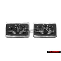 2x VW Originale Mascherina Con Emblema Nero Satinato/Cromo - 165853688A GX2