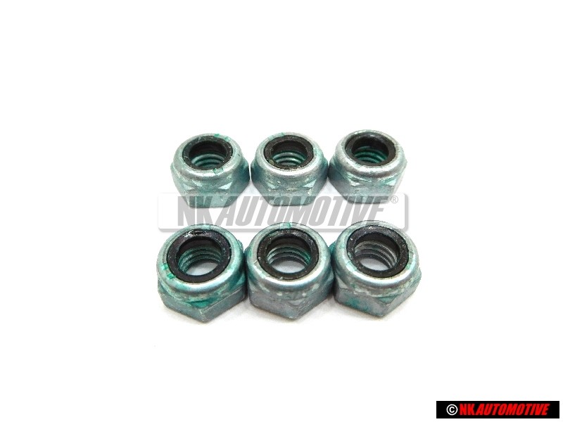 6x VW Originale Dado Esagonale, Autobloccante - N 01118312