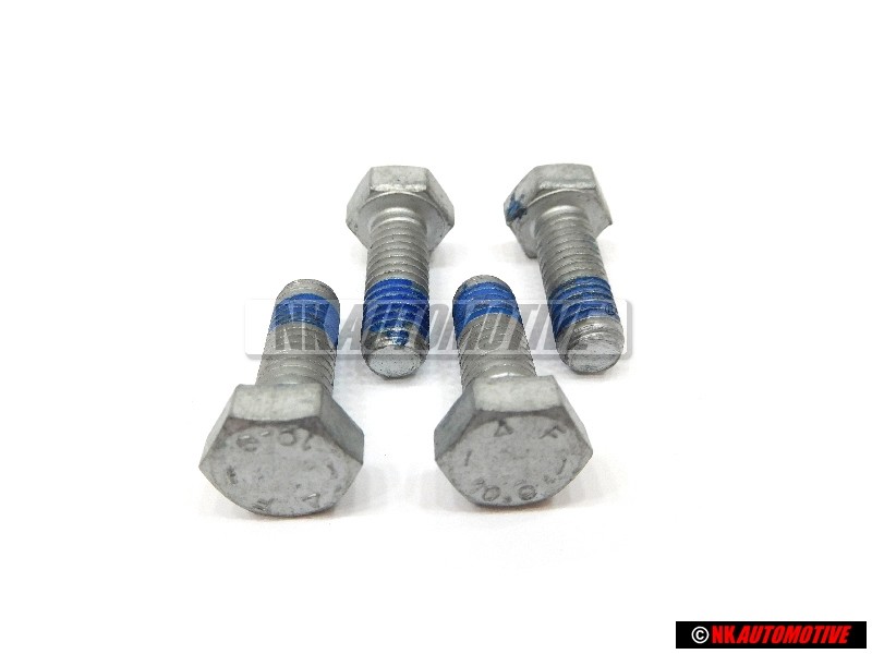 4x VW Originale Vite Testa Esag. Con Collare, Autobloccante - N 01024124