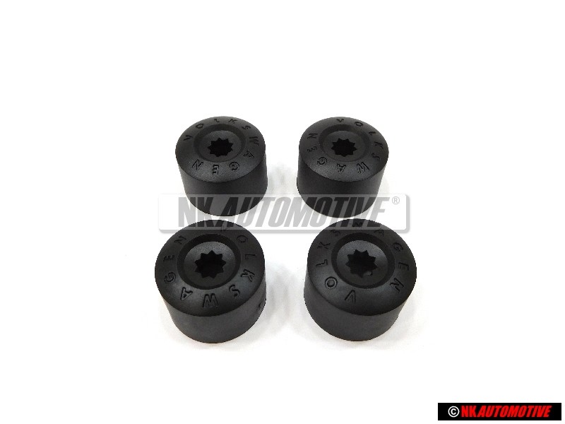 4x VW Originale Calotta Per Vite Nero Satinato - 1K0601173 9B9