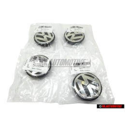 4x VW Originale Cappuccio Di Copertura Nero Satinato/Cromo - 3B7601171 XRW