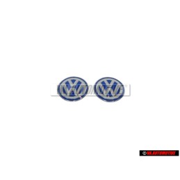 2x VW Originale Simbolo VW Argento Brillante/Blu/Bianco - 3B0837891 09Z