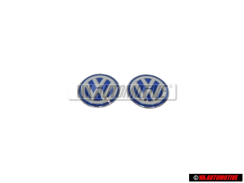 2x VW Originale Simbolo VW Argento Brillante/Blu/Bianco - 3B0837891 09Z