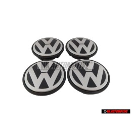 4x VW Originale Copriruota Nero/Antracite Metall. 