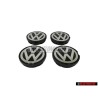 4x VW Originale Cappuccio Di Copertura Colori Cromati/Nero - 6N0601171 BXF
