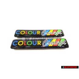 2x VW Originale Mascherina Nero/Blu/Rosso/Giallo - 1H6853714G Z39