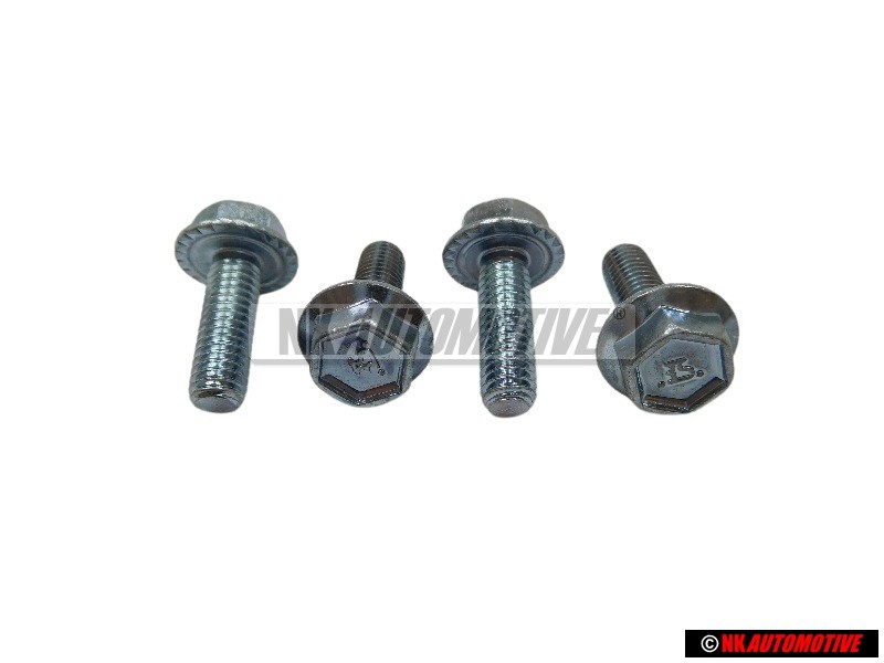 4x VW Originale Vite Testa Esag. Con Collare, Autobloccante - N 0143441