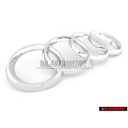 Audi Originale Anelli Fronte Logo Emblema Simbolo Cromo - 447853605