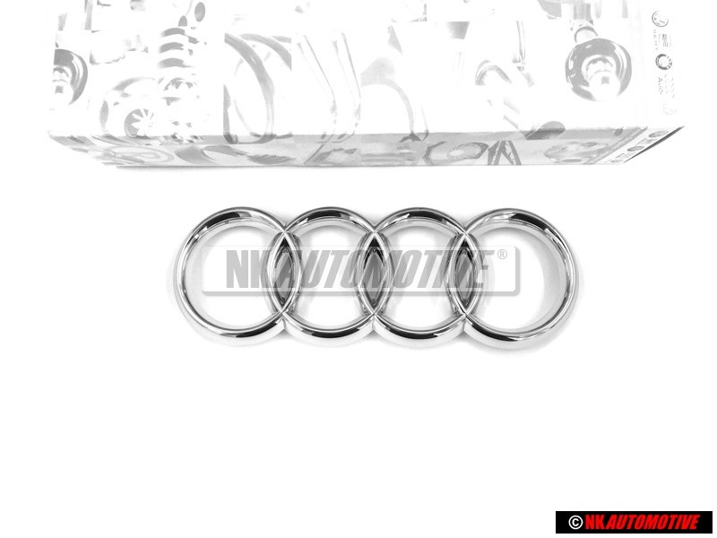 Audi Originale Anelli Fronte Logo Emblema Simbolo Cromo - 4D0853605