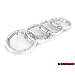 Audi Originale Anelli Fronte Logo Emblema Simbolo Cromo - 4D0853605