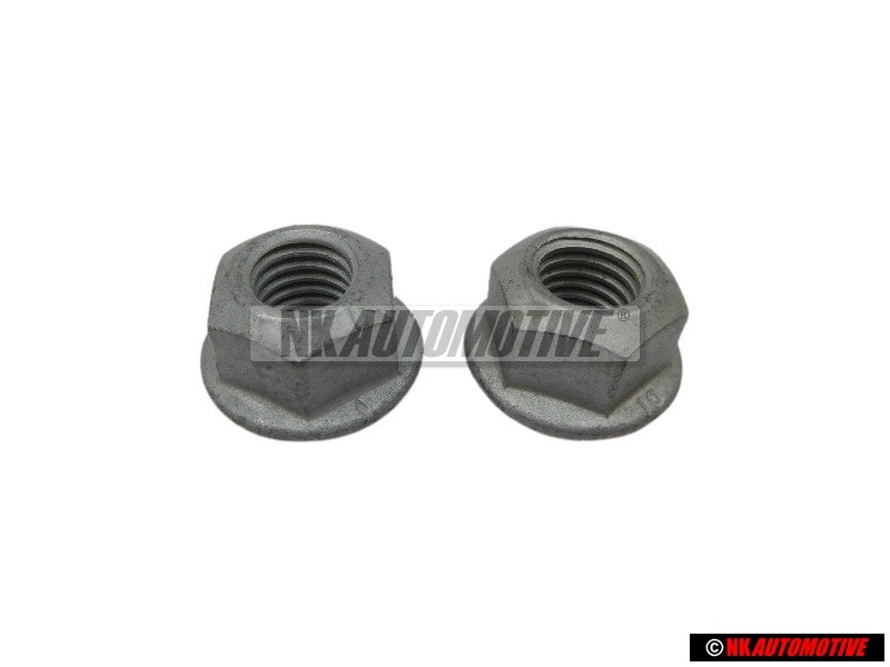 2x VW Originale Dado Flangiato Esagonale Autobloccante - N 10286110