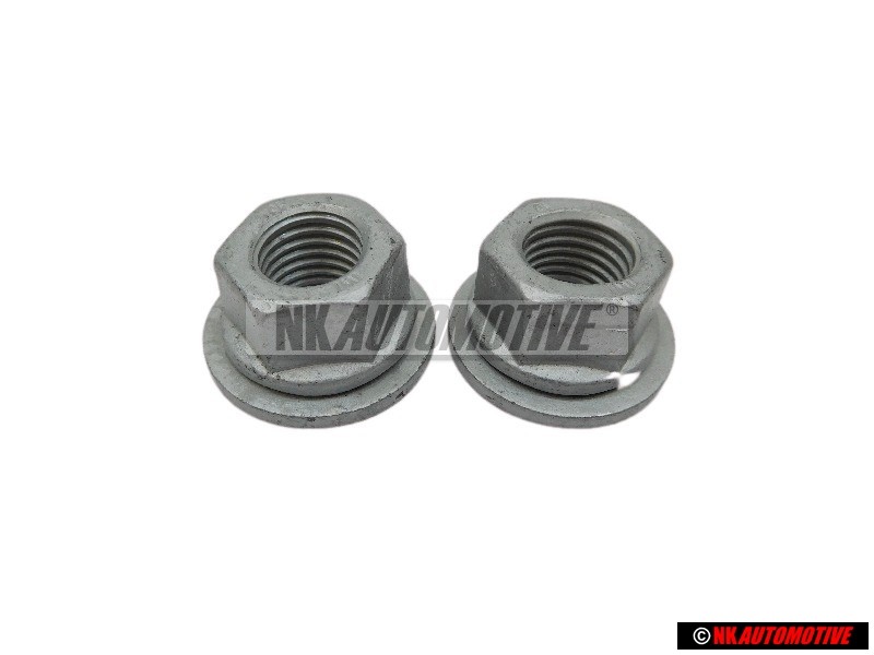 2x VW Originale Dado Flangiato Esagonale Autobloccante - N 90323704