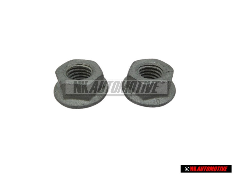 2x VW Originale Dado Flangiato Esagonale Autobloccante - N 90226404