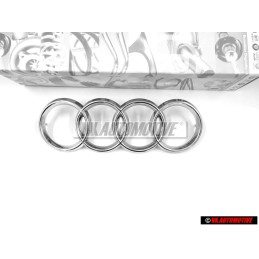 Audi Originale Anelli Fronte Logo Emblema Simbolo Cromo - 893853605