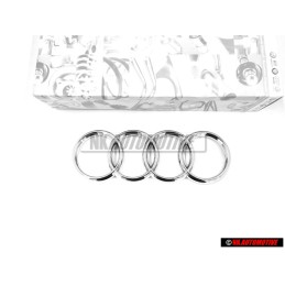 Audi Originale Anelli Fronte Logo Emblema Simbolo Cromo - 8N0853605