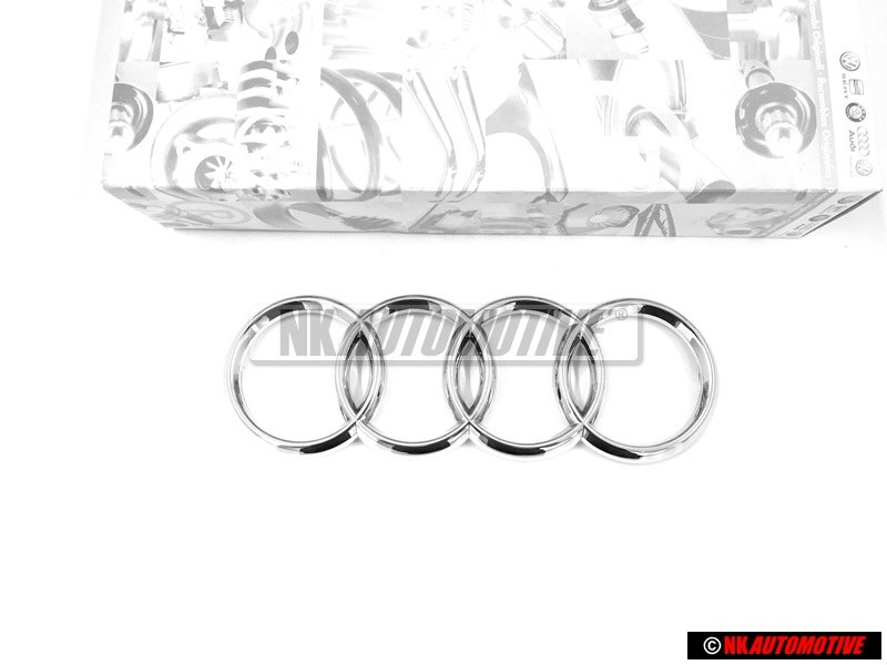 Audi Originale Anelli Fronte Logo Emblema Simbolo Cromo - 8N0853605