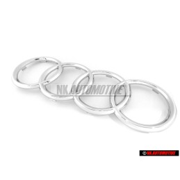Audi Originale Anelli Fronte Logo Emblema Simbolo Cromo - 8N0853605