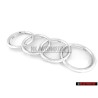 Audi Originale Anelli Fronte Logo Emblema Simbolo Cromo - 8N0853605