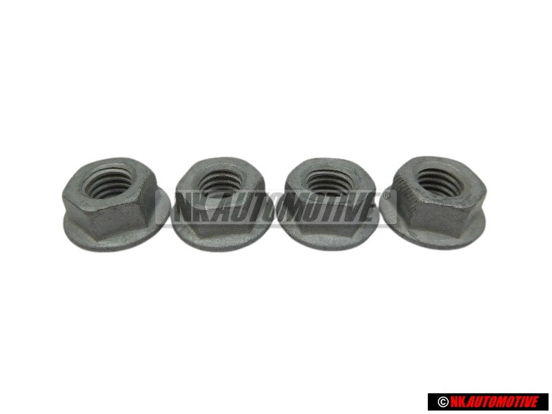 4x VW Originale Dado Flangiato Esagonale Autobloccante - N 90226404