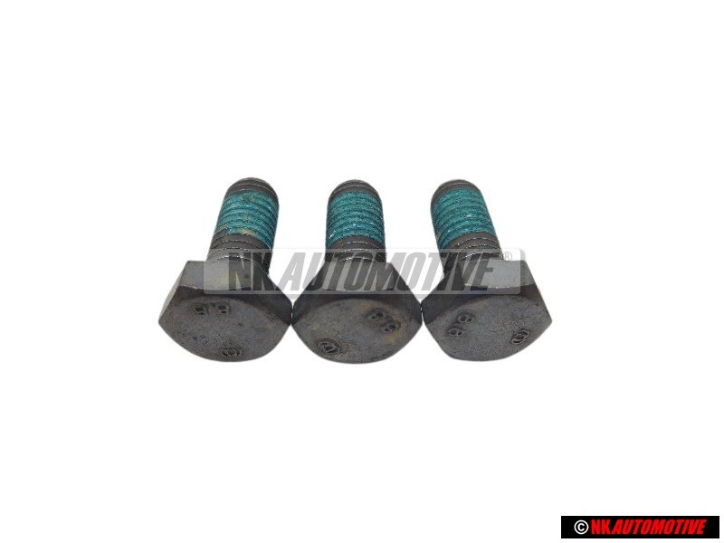 3x VW Originale Vite A Testa Esagonale, Autobloccante - N 01024041