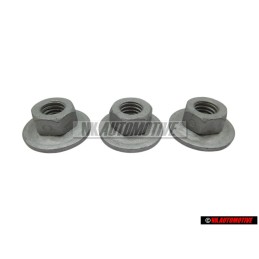 3x VW Originale Dado Flangiato Esagonale Autobloccante - N 90908301