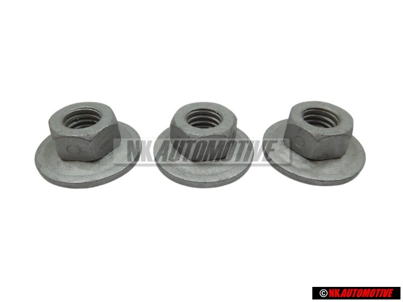 3x VW Originale Dado Flangiato Esagonale Autobloccante - N 90908301