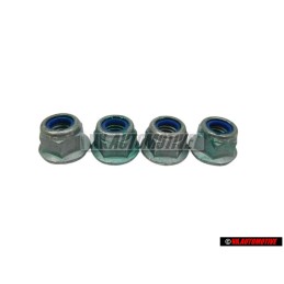 4x VW Originale Dado Flangiato Esagonale Autobloccante - N 90183802
